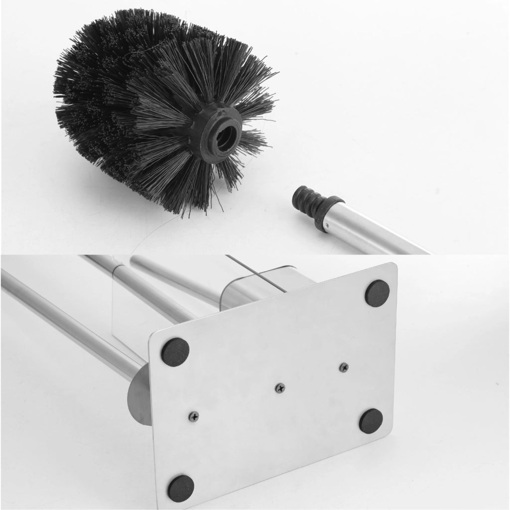 Accessori Bagno da Terra in Acciaio Inox – Piantana Porta Rotolo Carta Igienica con Scopino Water / Porta Salviette Multibraccio – Design Moderno Antiruggine, Base Stabile, Facile da Pulire Modello Carlo