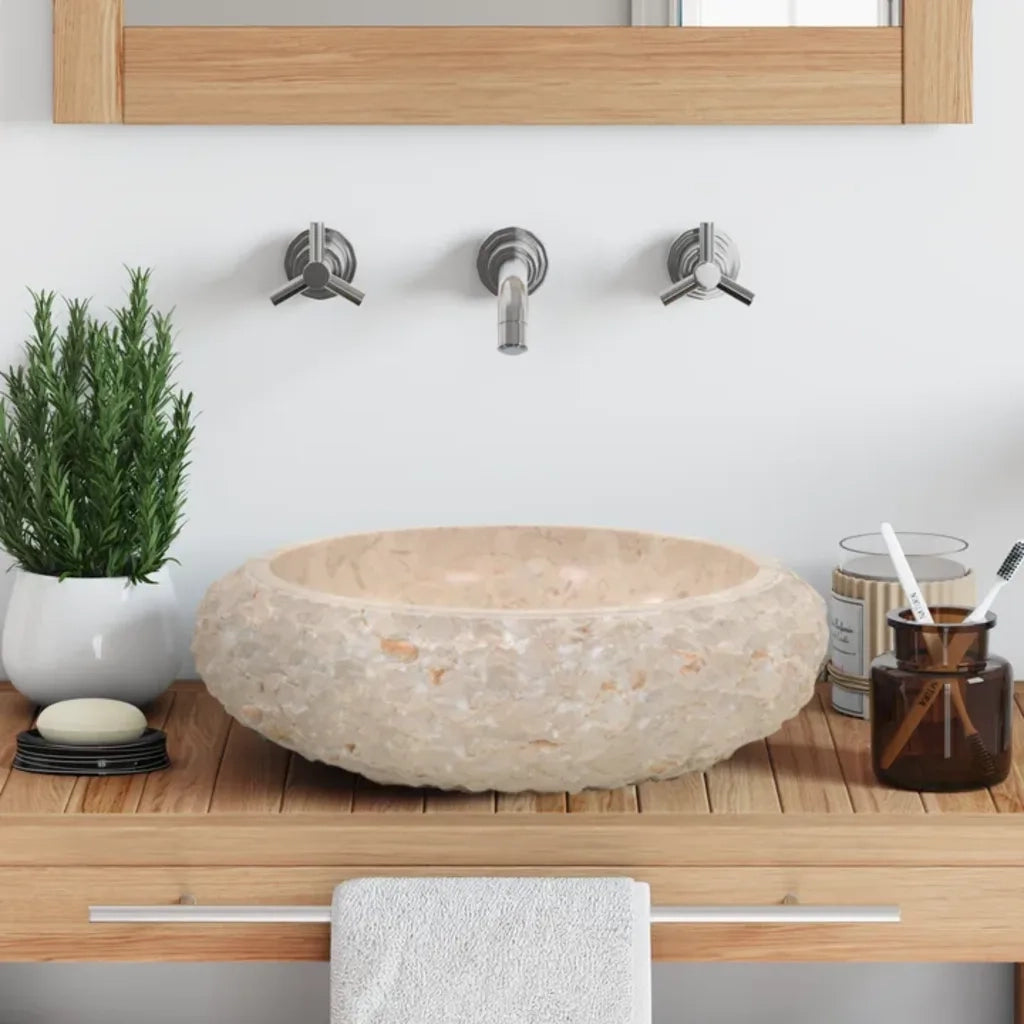 Lavandino 40x12 cm in Marmo Crema 142777