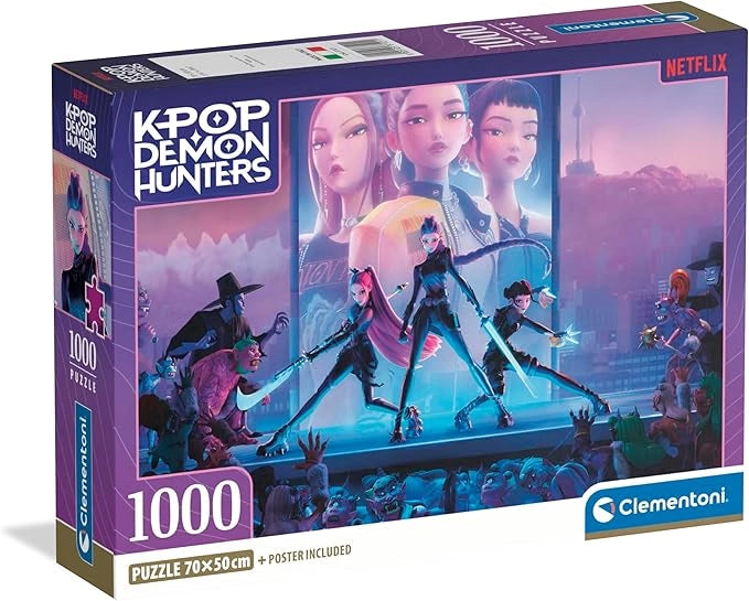 Puzzle 1000 Pezzi , Illustrazione con Tema K-pop Demon Hunters, 70x50 cm, Poster Incluso, Clementoni