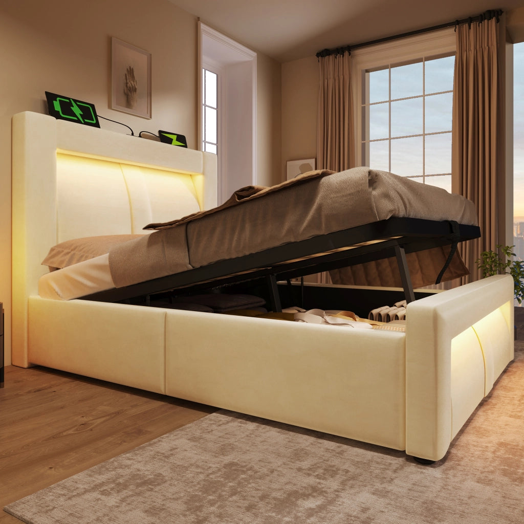 letto singolo velluto beige 90x200 cm