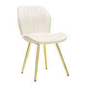 Set di 2 Sedie VKH383, Beige, Metallo, 46x58x77 cm