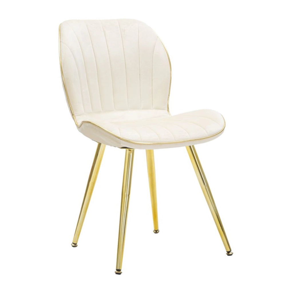 Set di 2 Sedie VKH383, Beige, Metallo, 46x58x77 cm