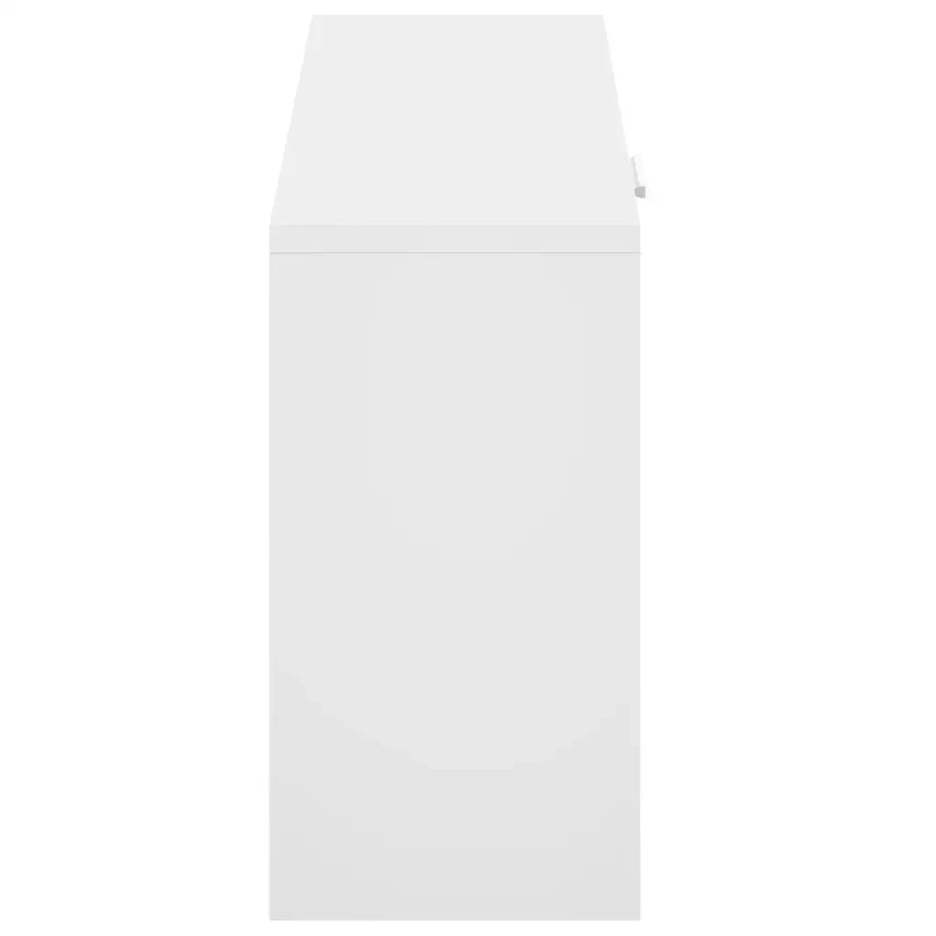 Panca Scarpiera Bianco Lucido 80x24x45 cm in Legno di Argilla 342643