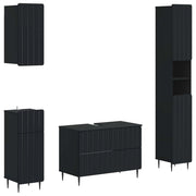 Set di Mobili da Bagno da 4 Pezzi ZWOLLE Nero 3417919