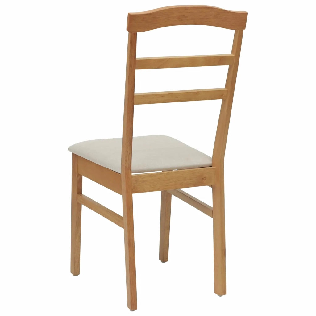 Sedia da pranzo 2 pcs Naturale e chiaro Legno di gomma solido 42020494