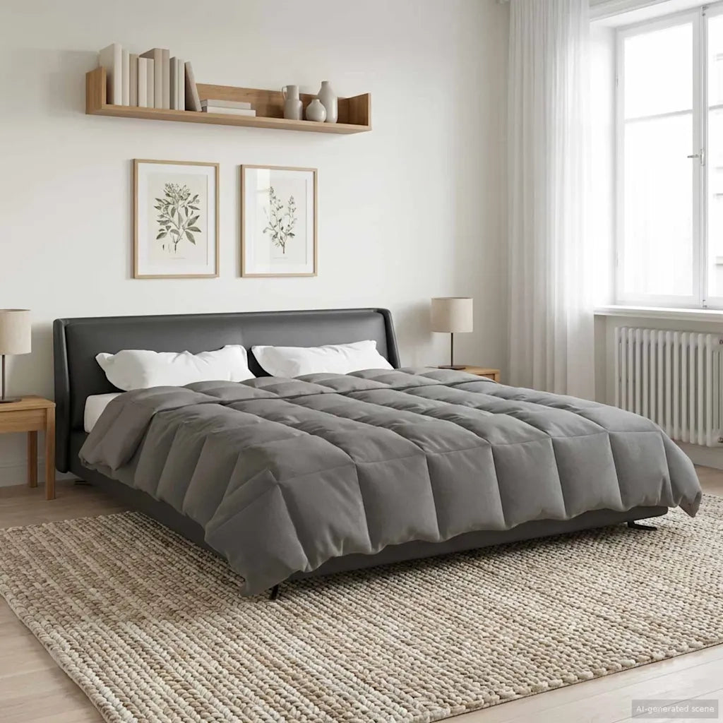 Piumone | Duvet Invernale Grigio chiaro 220 x 260 cm Microfibra