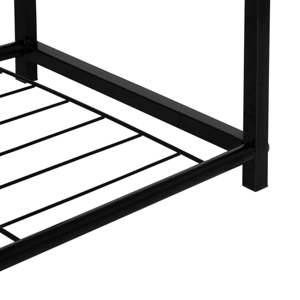 Scarpiera in legno con panche portascarpe in metallo per corridoio 63 cm nero 19_0000619