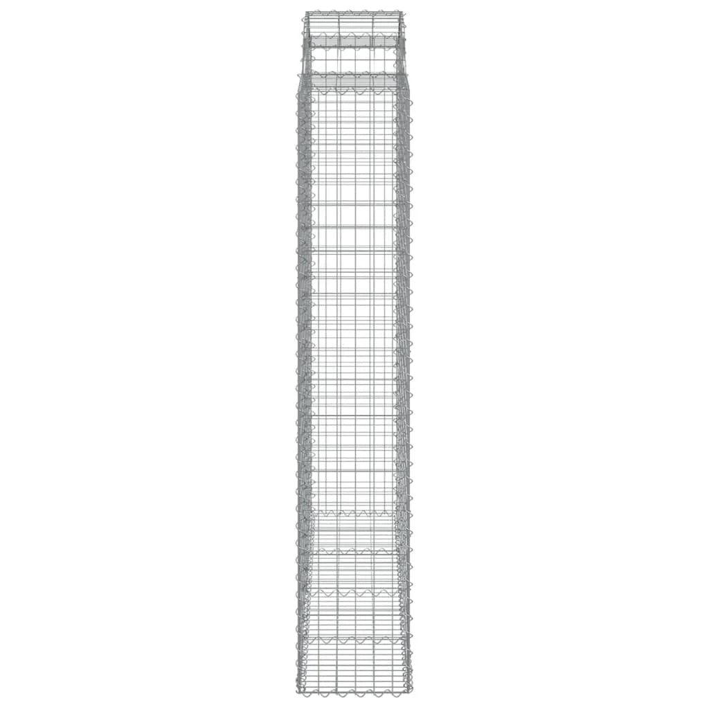 Set di 2 gabbioni ad arco per recinzione gabbia o muro di contenimento 200 x 50 x 220/240 cm ferro zincato argento 02_0041357