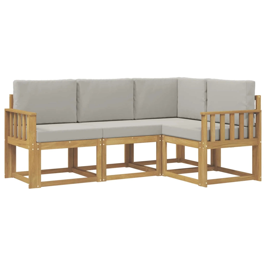 Set di divani da esterno 4 pcs Bianco e Grigio Chiaro 3387555