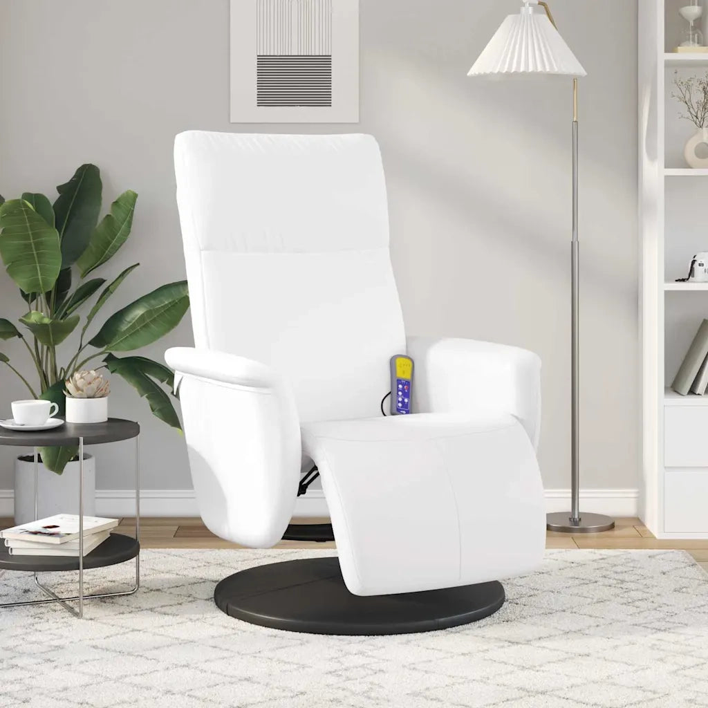 Poltrona Massaggiante Bianco 71 x 90 x 105 cm Pelle Sintetica