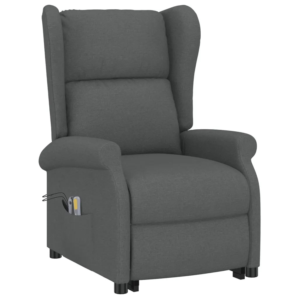 Poltrona Alzapersona Massaggiante in Tessuto Grigio Scuro 289741