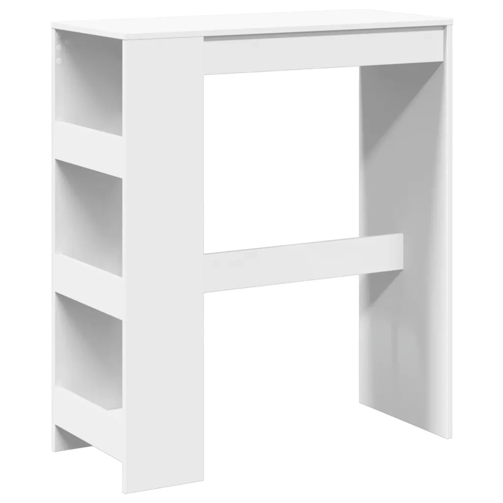 Tavolo Bar con Rastrelliera Bianco 90x40x103,5 cm Multistrato 854373