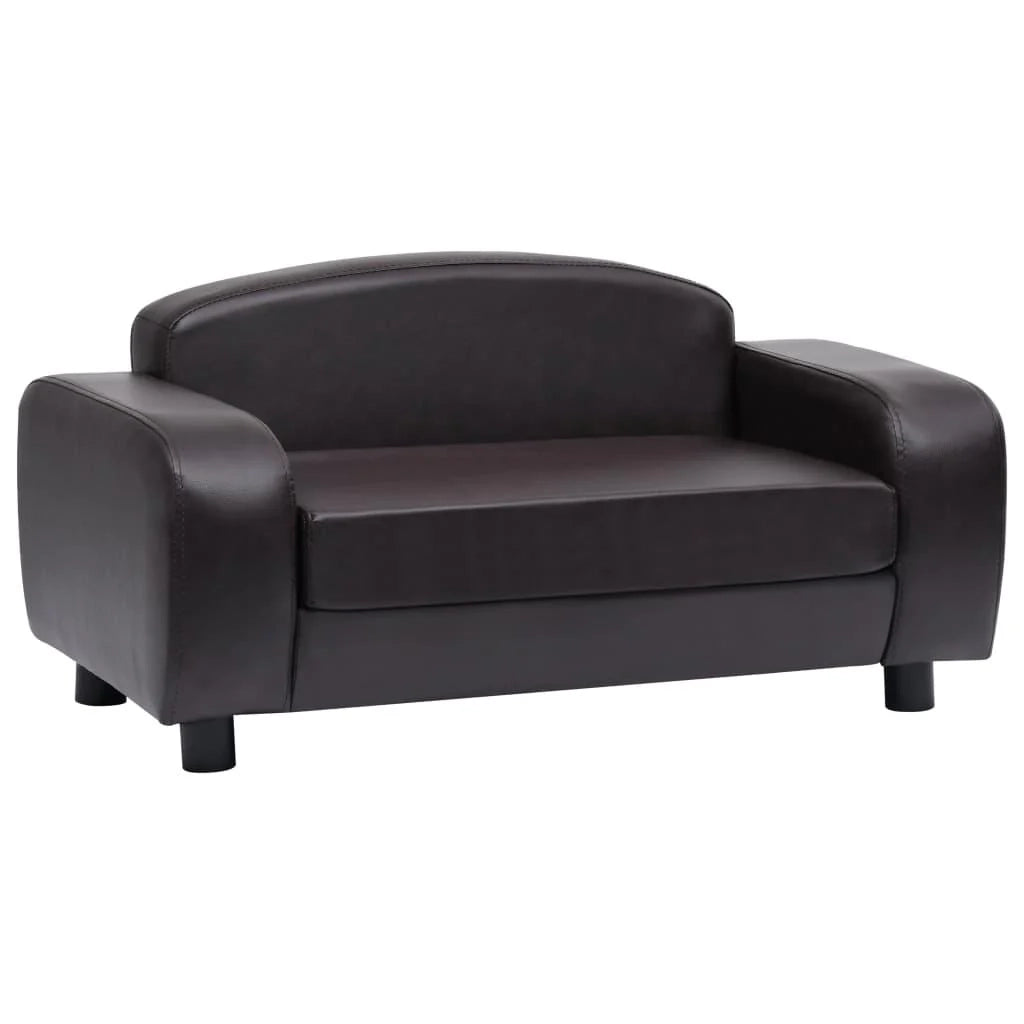 Divano per cani 80 cm marrone materiale sintetico 02_0000188