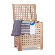 Cestello in Legno di Noce con Coperchio e Sacchi di Lava Rimovibili - 70L - Hout Naturale