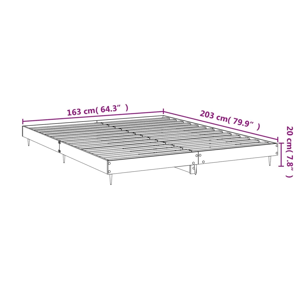 Giroletto-Struttura Letto Bianco Lucido 160x200 cm in Legno Multistrato 650238