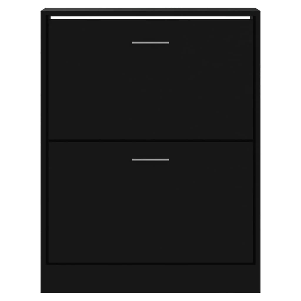 Scarpiera mobile contenitore per scarpe mobile per ingresso/corridoio/soggiorno 63 x 24 x 81 cm legno ingegnerizzato nero 02_0022010