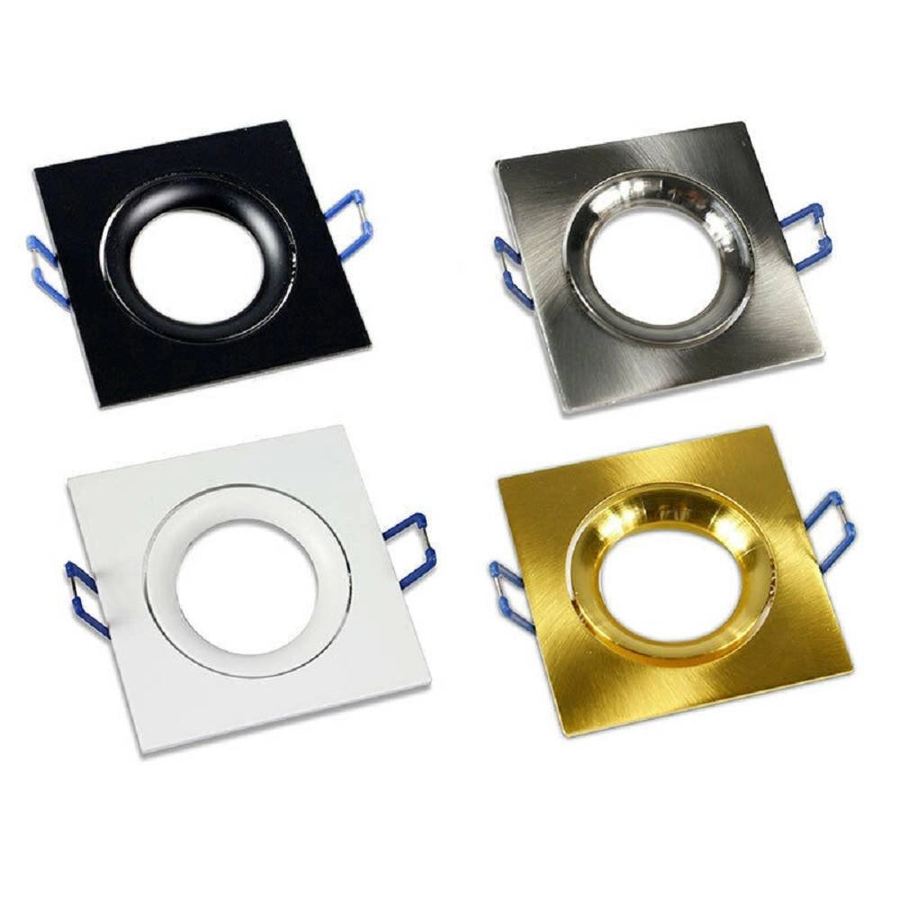 Trade Shop - Porta Faretto Ad Incasso Quadrato Faretto Orientabile Con Molle Foro 75 Mm P20 -