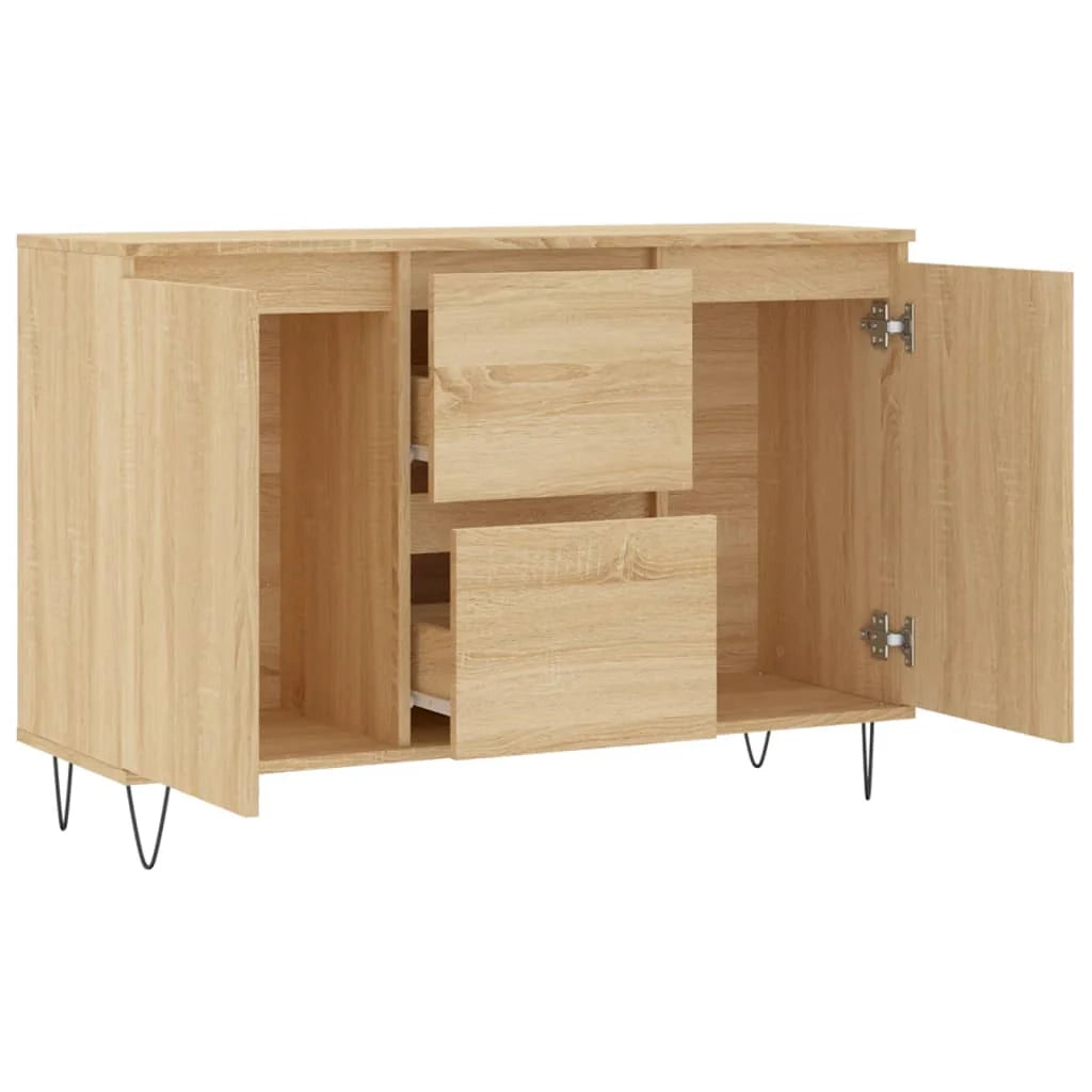 Buffet credenza cassettiera armadio mobile contenitore organizer cucina soggiorno rovere Sonoma 104 x 35 x 70 cm legno ingegnerizzato marrone 02_0031485