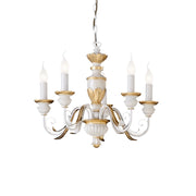 Lampadario Classico Firenze Materie Plastiche Bianco 5 Luci E14