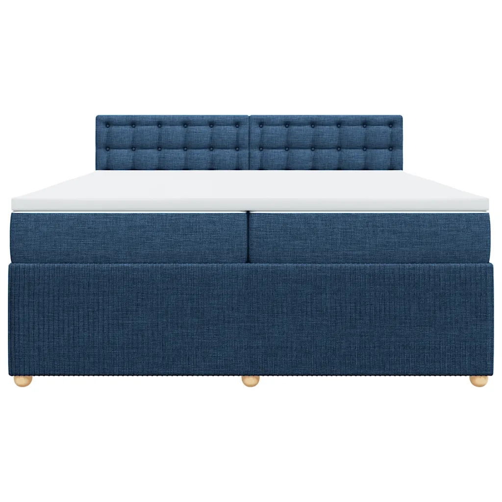 Giroletto a Molle con Materasso Blu 200x200 cm in Tessuto 3289883