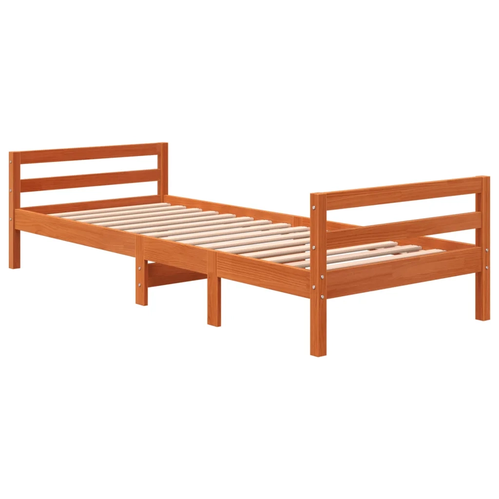 Letto senza Materasso-Struttura Letto Marrone Cera 90x200 cm Legno di Pino 634175