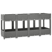 Fioriera rialzata per piante fiori terrazza giardino 160 x 40 x 71 cm polipropilene grigio 02_0039218