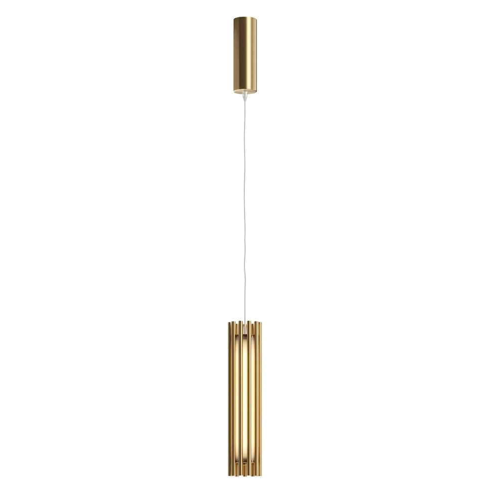 Sospensione Contemporanea Sonata Led Alluminio Ottone Diffusore In Vetro Oro
