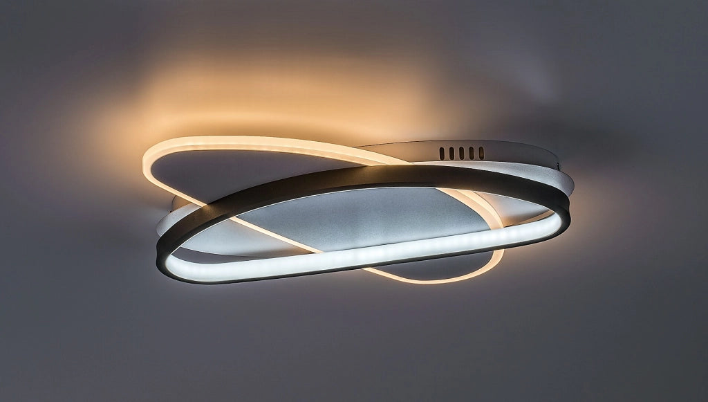 Plafoniera LED dimmerabile Brantiel bianco nero 57W