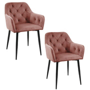 Set di 2 Sedie da Pranzo in Velluto SJ.030 Rosa