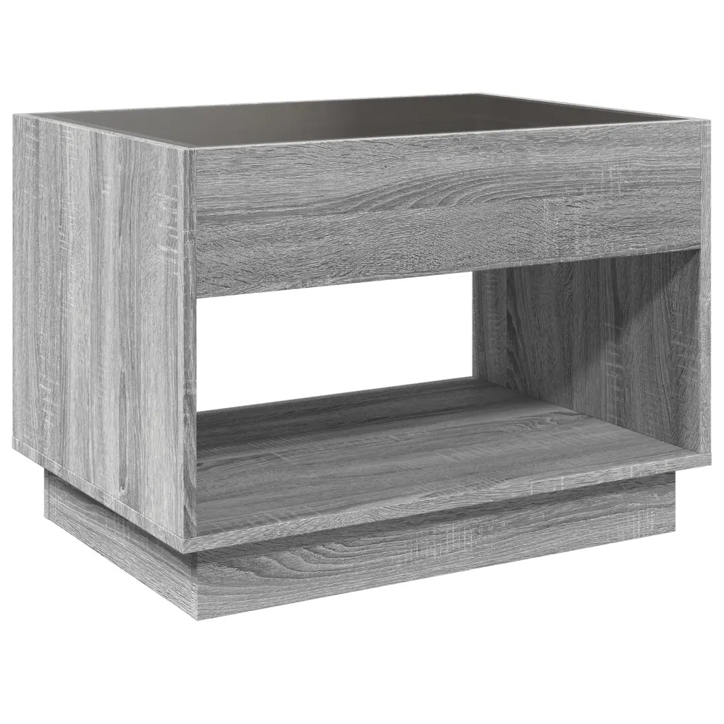 Tavolino da Salotto con LED Infinity Grigio Sonoma 70x50x50 cm