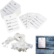Etichette per prezzo 200 pezzi - Targhe per appendere - Etichette per prezzo - Corda in poliestere - Etichette per marcatura - 3,5 x 5 cm - Etichette per appendere