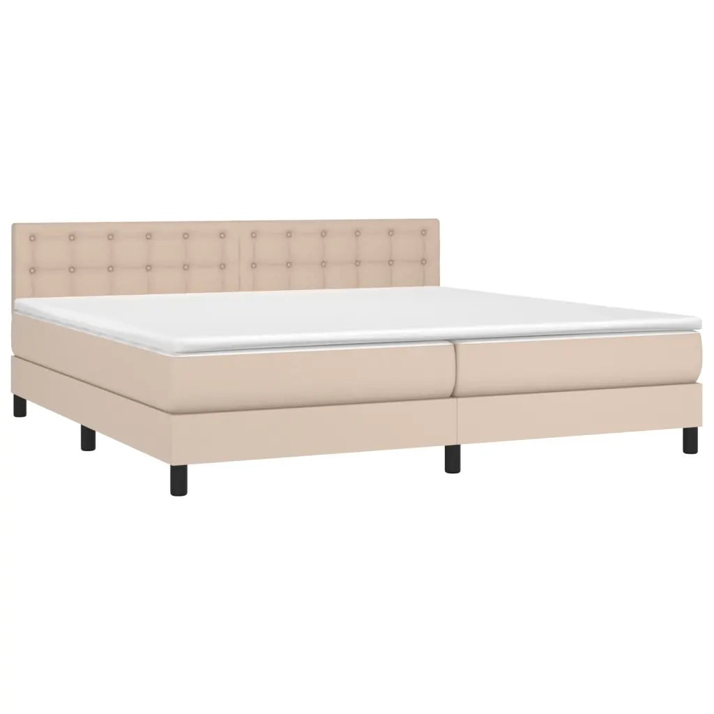 Giroletto a Molle con Materasso Cappuccino 200x200cm Similpelle cod mxl 64809