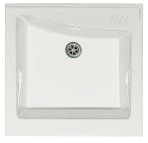 Mobile Lavatoio 63x60x87 cm 2 Ante Asse in Legno Montegrappa Acqua Marella Bianco Lucido