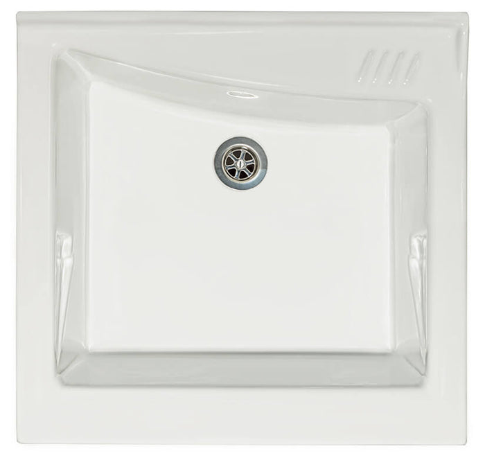 Mobile Lavatoio 63x60x87 cm 2 Ante Asse in Legno Montegrappa Acqua Marella Bianco Lucido