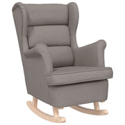 Poltrona | Sedia a Dondolo Tortora 74x90x102 cm in Tessuto