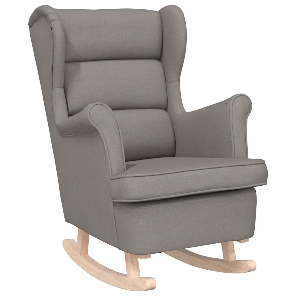 Poltrona | Sedia a Dondolo Tortora 74x90x102 cm in Tessuto