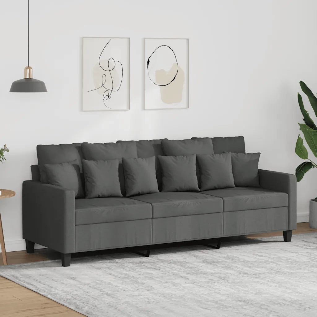 Divano a 3 Posti Grigio Chiaro 180 cm in Tessuto 359276