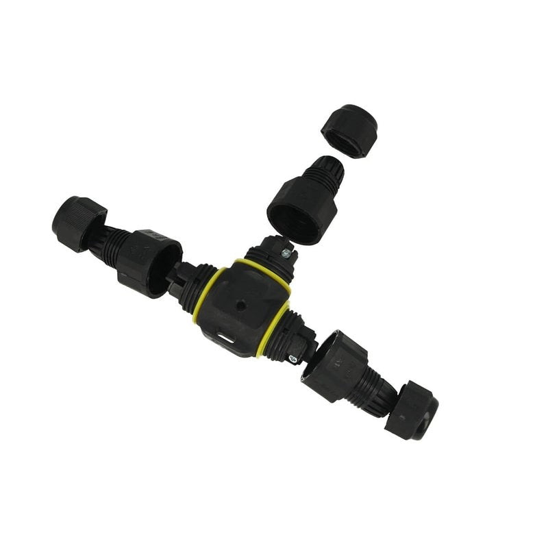 Connettore Manicotto di Collegamento IP68 Forma T Cavo Raccordo Impermeabile 3 Poli Max Sezione 1,5mmq