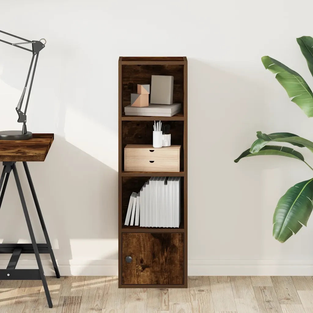 Libreria-Scaffale per Libri-Mobile di Stoccaggio Rovere Fumo 31x24x102 cm in Legno Multistrato