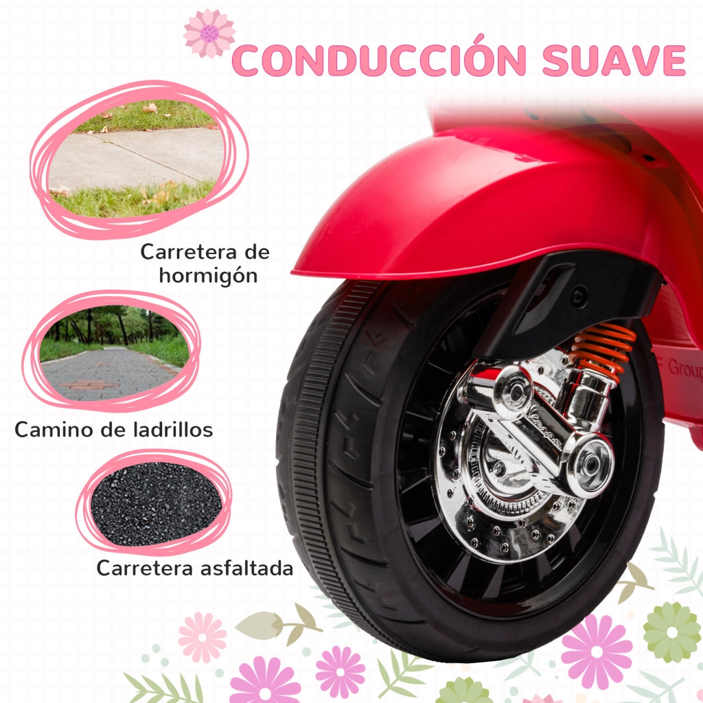 Moto Elettrica per Bambini ¨C Zephmum ¨C Rosso, 3 km/h, 35 kg