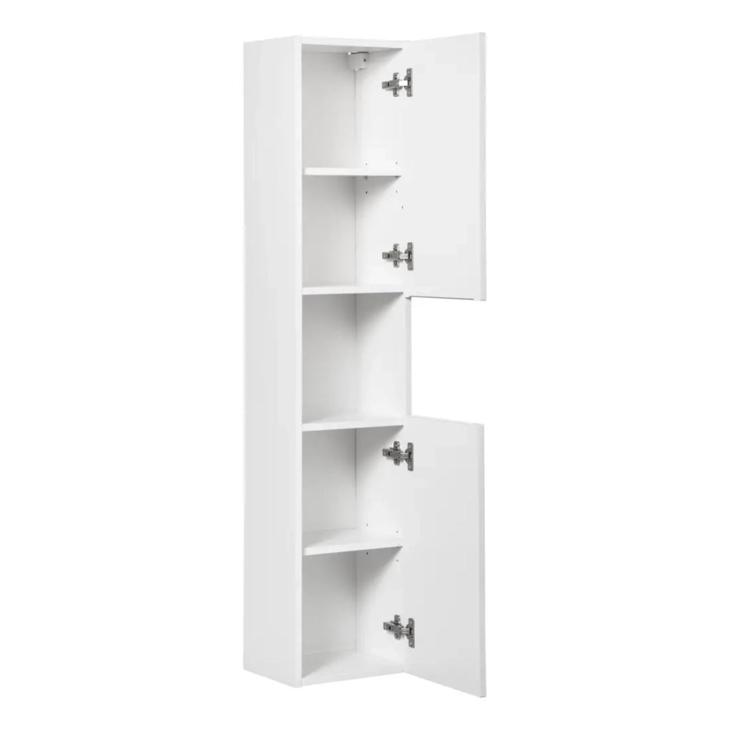 Colonna da bagno VANO – 2 porte + 1 nicchia – Bianco alpino – L30 × H140 × P25 cm – Da appendere
