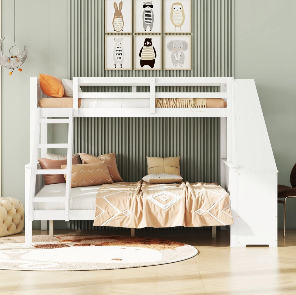 Letto a castello per bambini 90x200/140x200 cm con scrivania