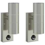 Lampada da Parete Esterna 2 pz Argento 7 x 10 x 22 cm CFW8888079