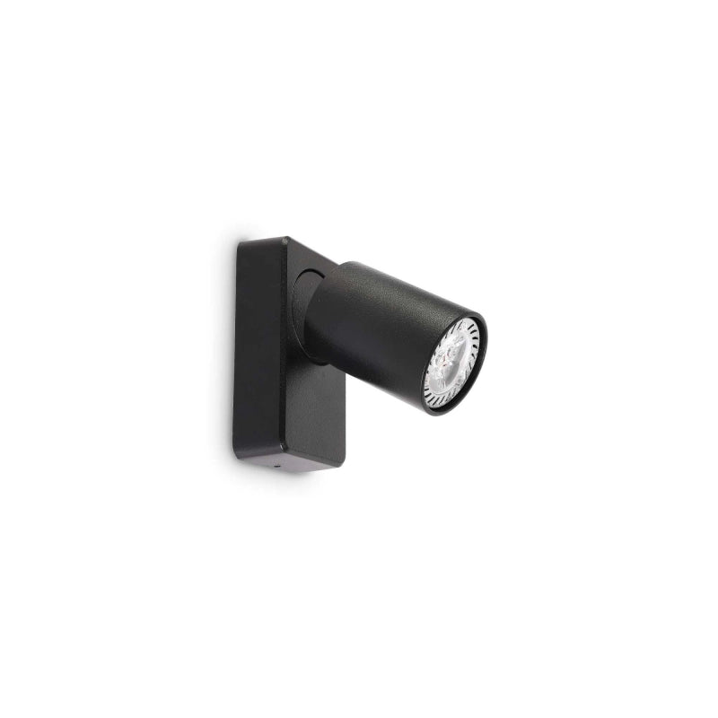Lampada Da Parete Rudy Ap1 Round Nero Ideal-Lux