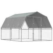 Gabbia per cani con tetto e porta acciaio zincato argento Silver 02_0041640