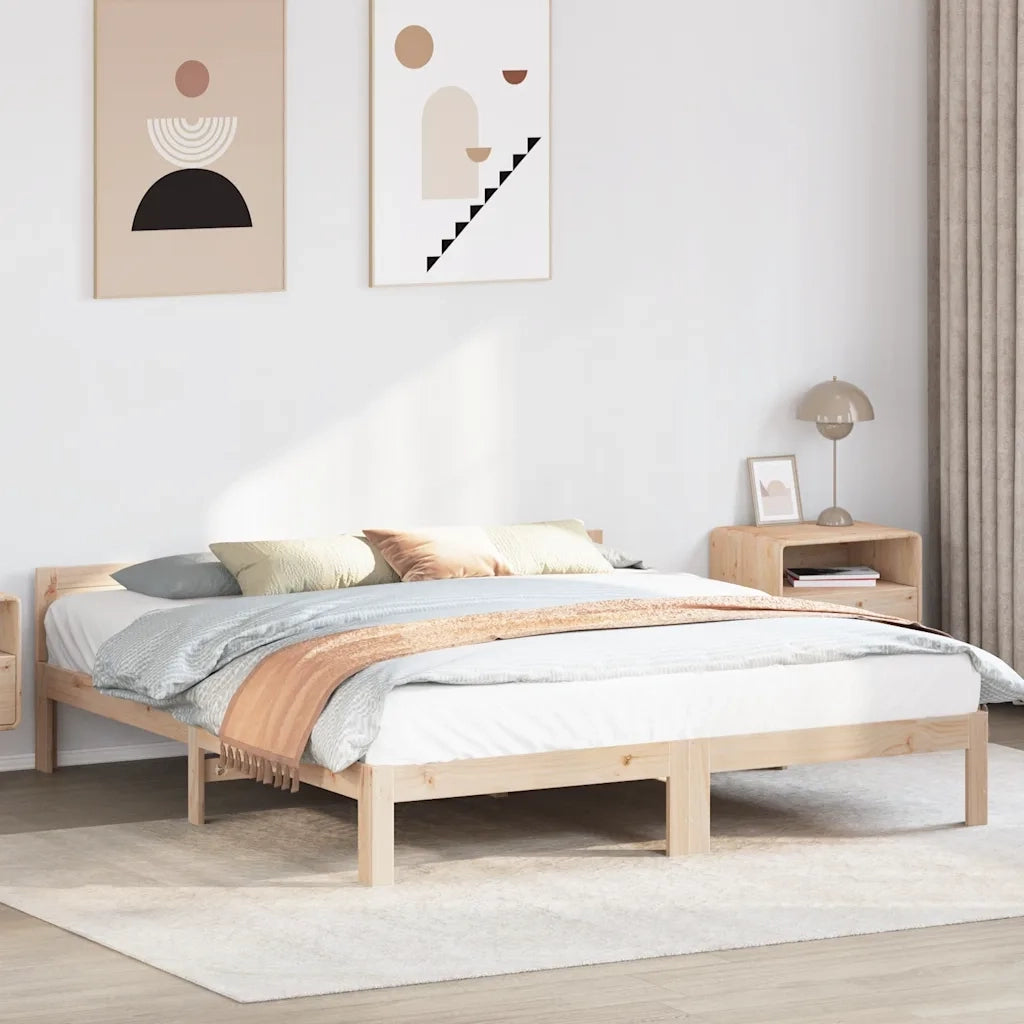 Giroletto senza Materasso 160x200 cm in Legno Massello di Pino 859229