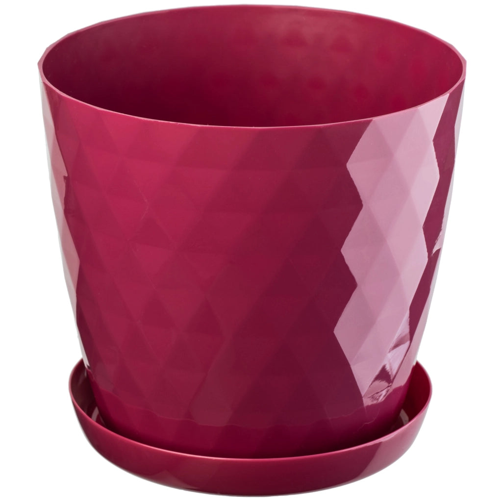 Vaso da fiori KADAX, fioriera, coperchio, 30 cm, supporto per fiori, plastica rosa, 3 pezzi.