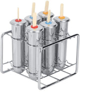 Set di forme per gelato a forma di pallina - 6 pezzi - Acciaio inossidabile 304 - Coperchio rotondo - Forme per gelato - Forme per gelato - Salute e sicurezza - Incluso bastoncini di legno