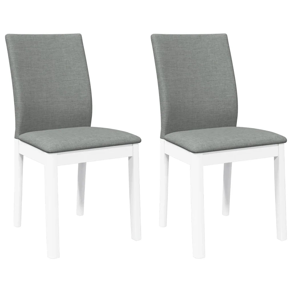 vidaXL Sedie da Pranzo con Cuscini 2 pz Bianco Legno Massello di Hevea