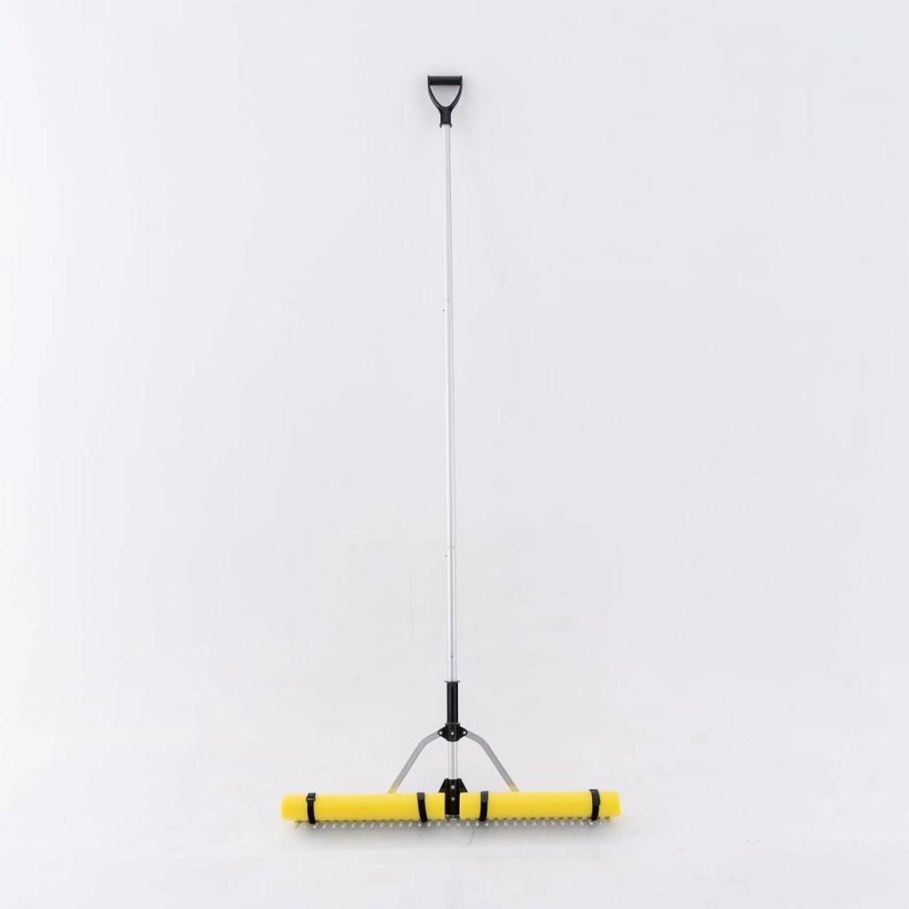 Rastrello per la rimozione delle alghe, con Testa del Rastrello da 92 cm, Manico Telescopico Regolabile, Galleggiante in Schiuma e Corda da Lancio, per Giardino, Prato, Stagno, Lago
